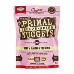 Primal Freeze Dried Raw Feline Beef Salmon Formula Cat Nuggets 5.5 Oz | 850334004348