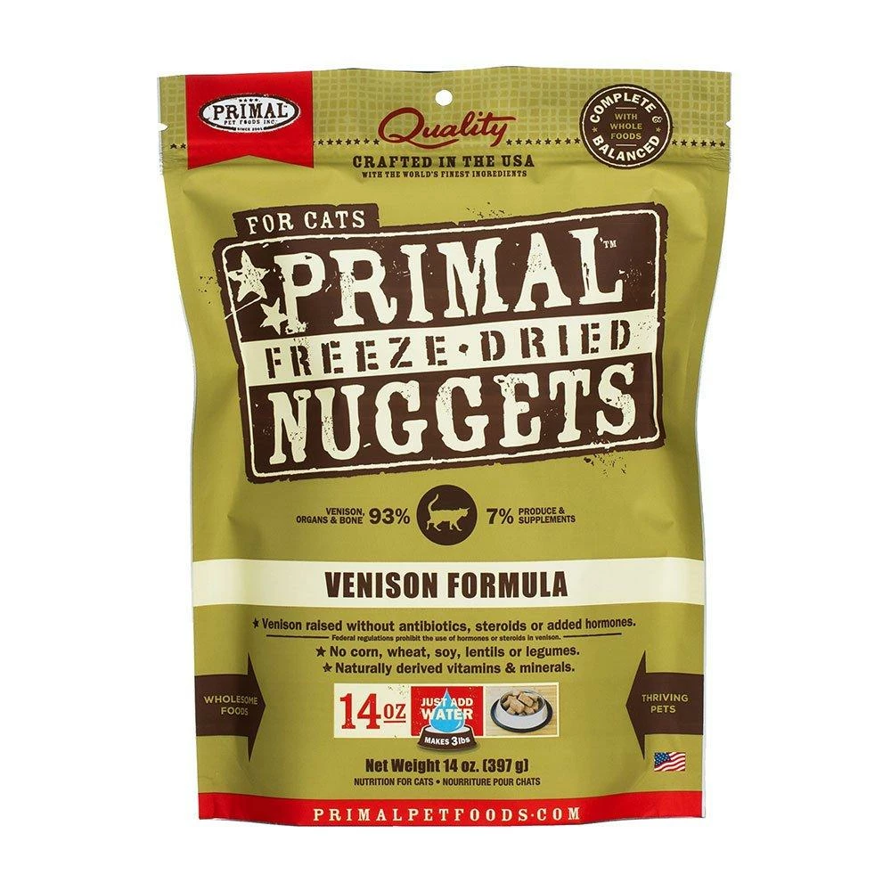 Primal Freeze Dried Raw Venison Formula Cat Nuggets 14 Oz | 895135000601 3 Primal Freeze Dried Raw Venison Formula Cat Nuggets 14 Oz | 895135000601
