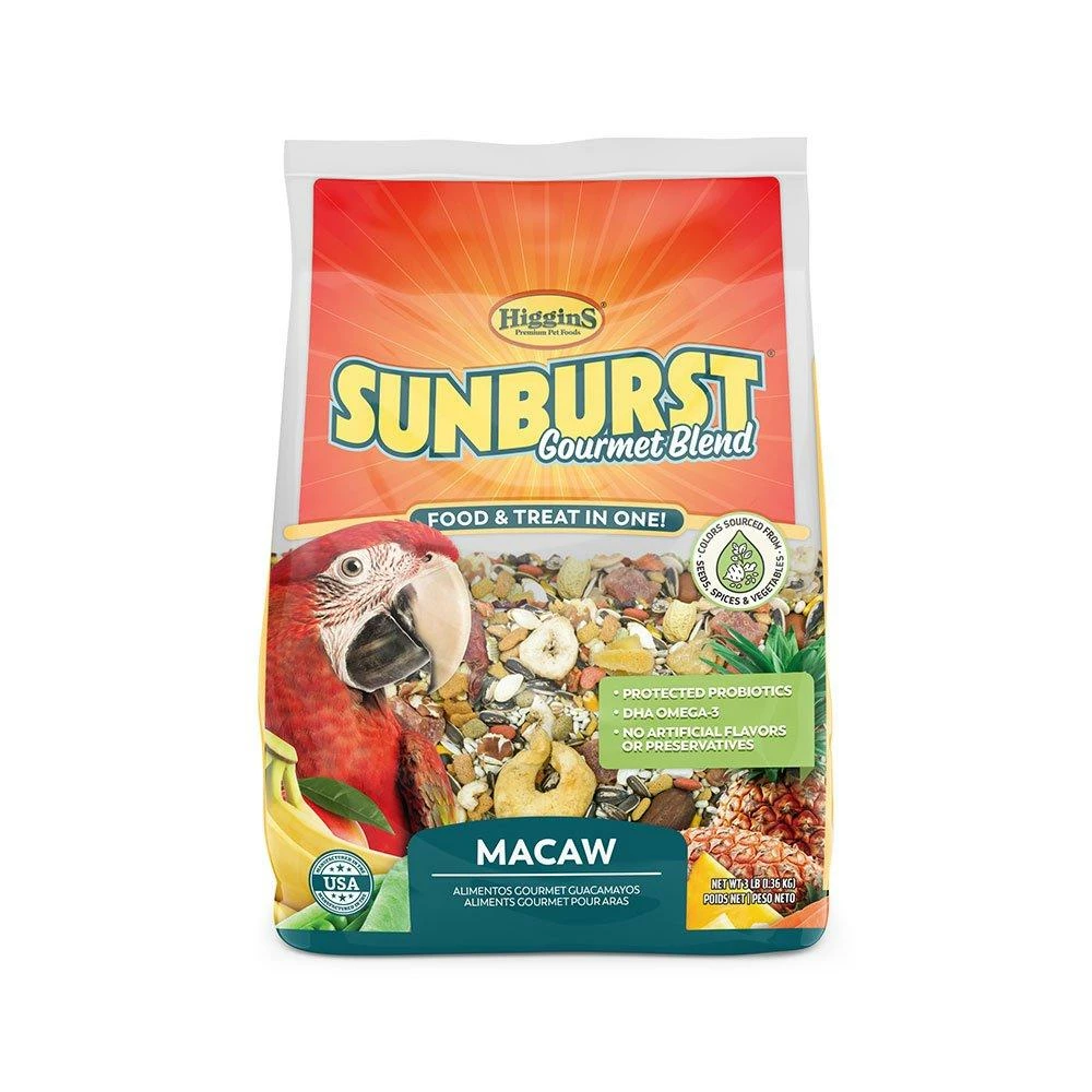 Higgins Sunburst Gourmet Blend Macaws Food 3 Lbs | 046706302369 3 Higgins Sunburst Gourmet Blend Macaws Food 3 Lbs | 046706302369