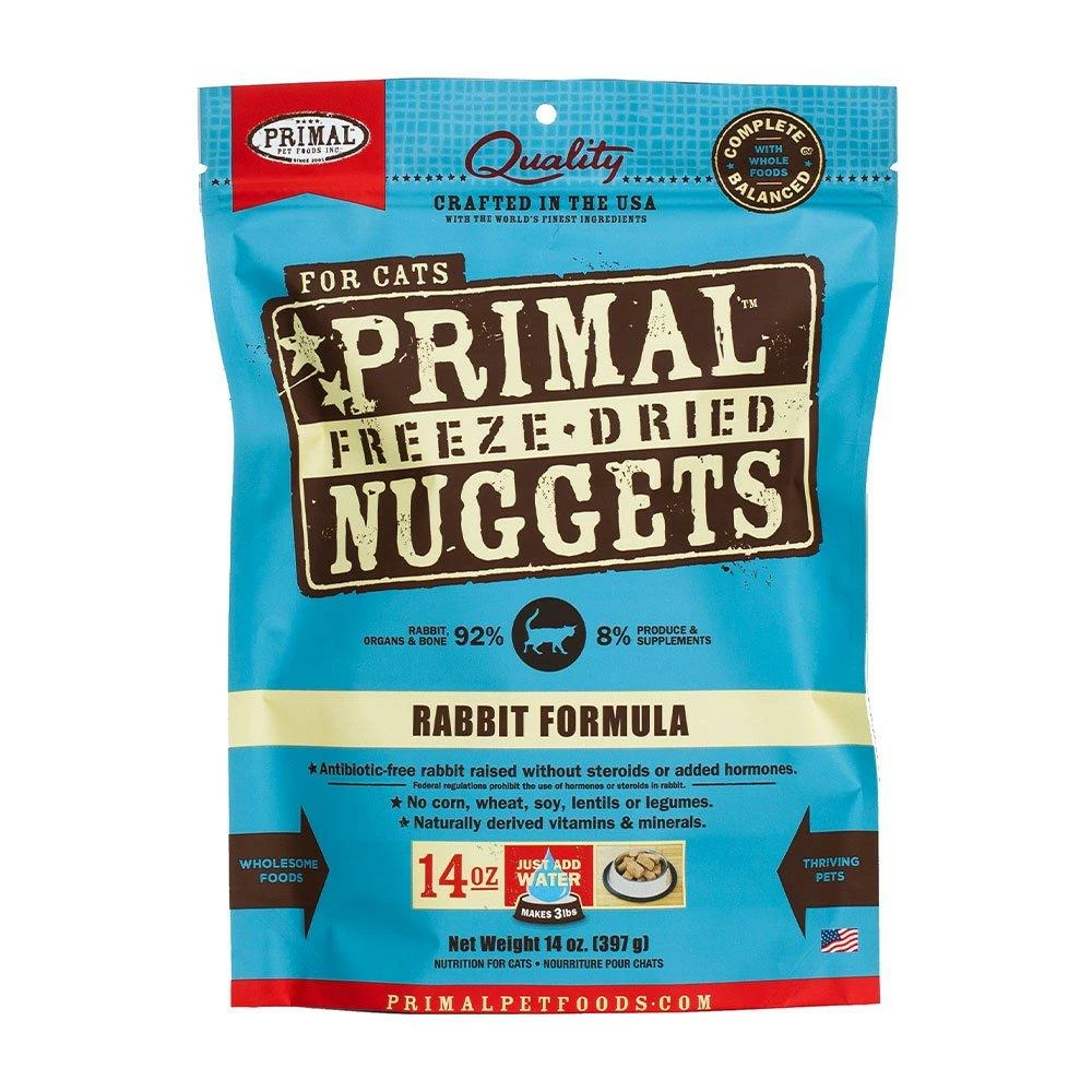 Primal Freeze Dried Raw Rabbit Formula Cat Nuggets 14 Oz | 854496006257 3 Primal Freeze Dried Raw Rabbit Formula Cat Nuggets 14 Oz | 854496006257