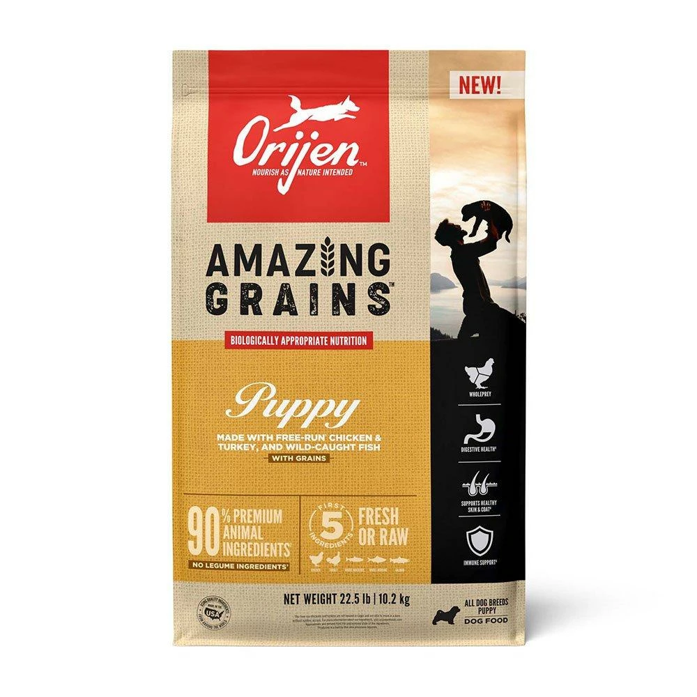 Orijen Amazing Grains Puppy Recipe Dry Food 4lbs | 064992720414 3 Orijen Amazing Grains Puppy Recipe Dry Food 4lbs | 064992720414
