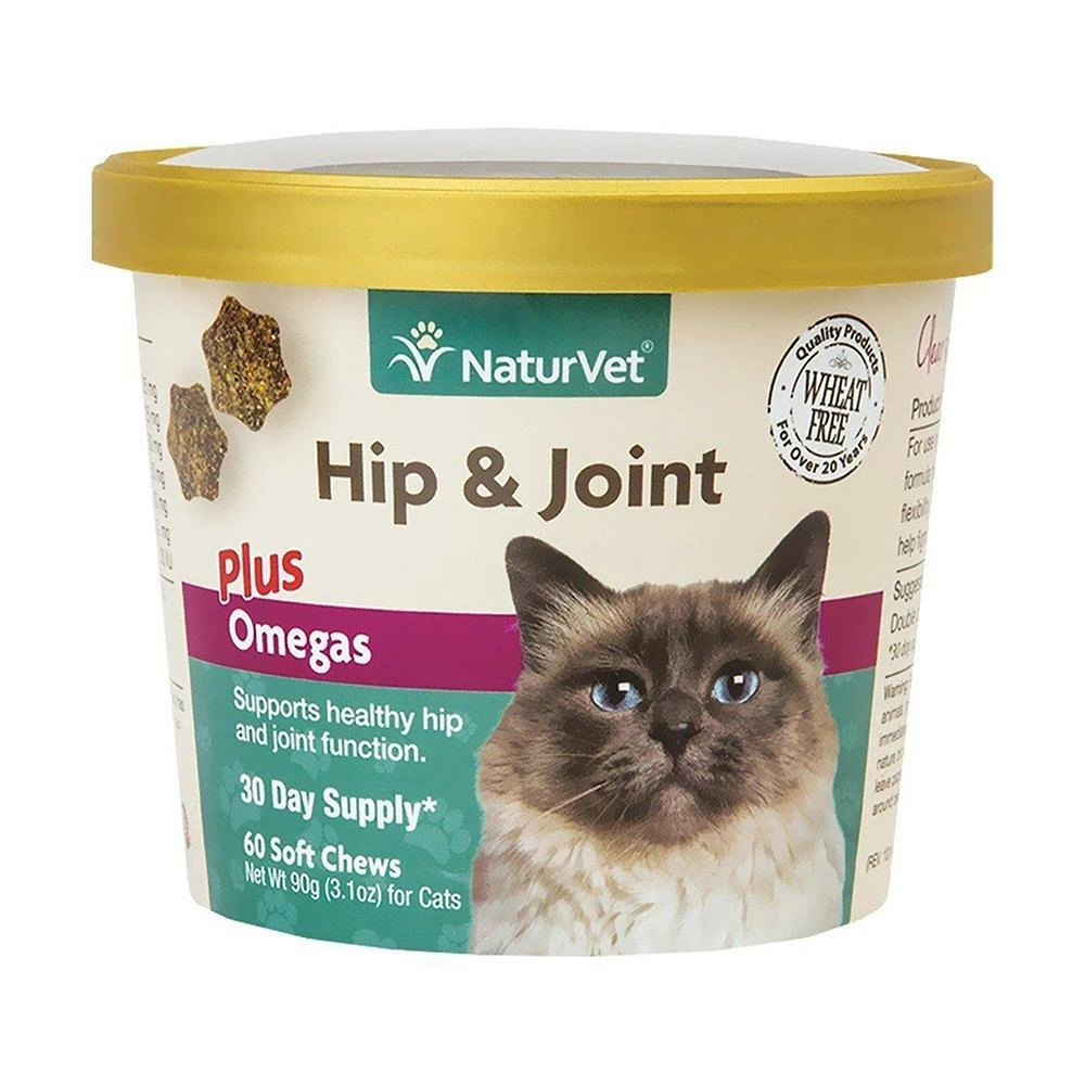 NaturVet Wheat Free Hip Joint Plus Omegas Cat Soft Chew 60 Count | 797801036412 3 NaturVet Wheat Free Hip Joint Plus Omegas Cat Soft Chew 60 Count | 797801036412